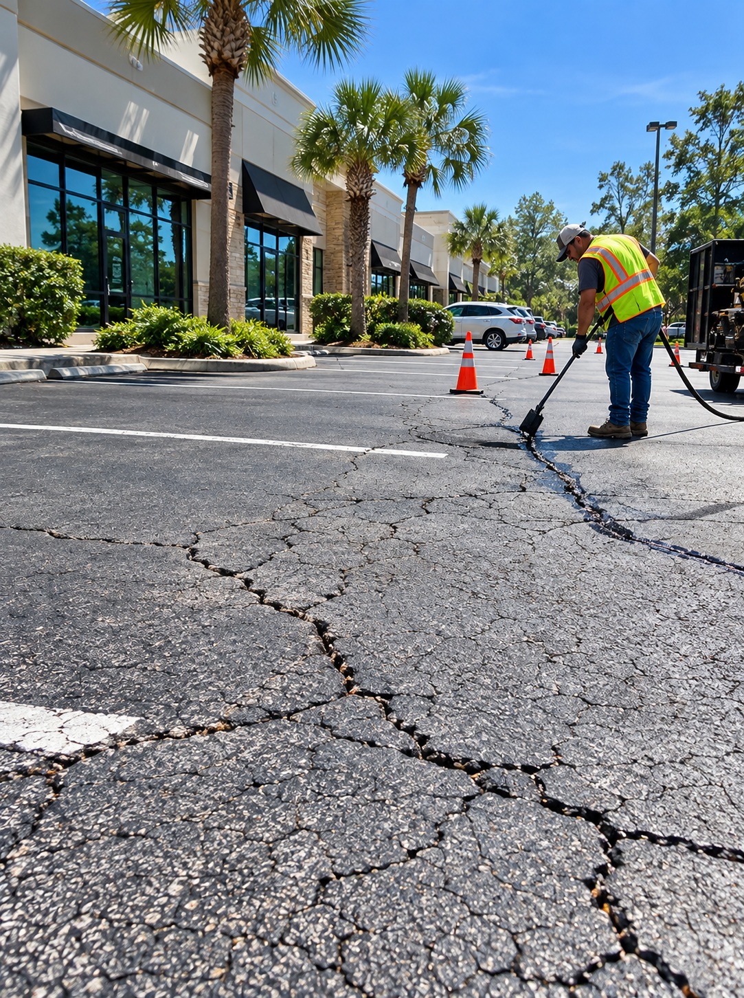 Cracks Spreading Across Your Daytona Beach Lot? When to Repair Versus Repave Before Tenants Complain