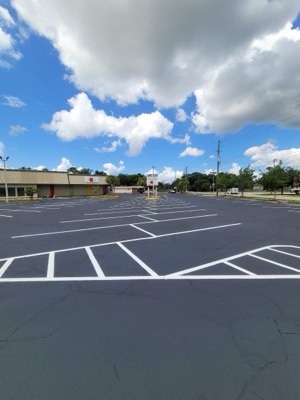 Commercial parking lot striping