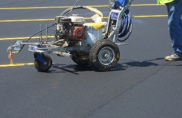 Asphalt line striping