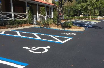Commercial asphalt line striping