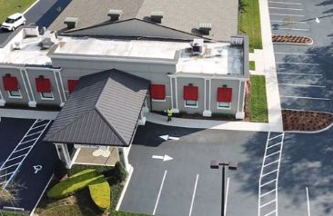 Commercial asphalt line striping